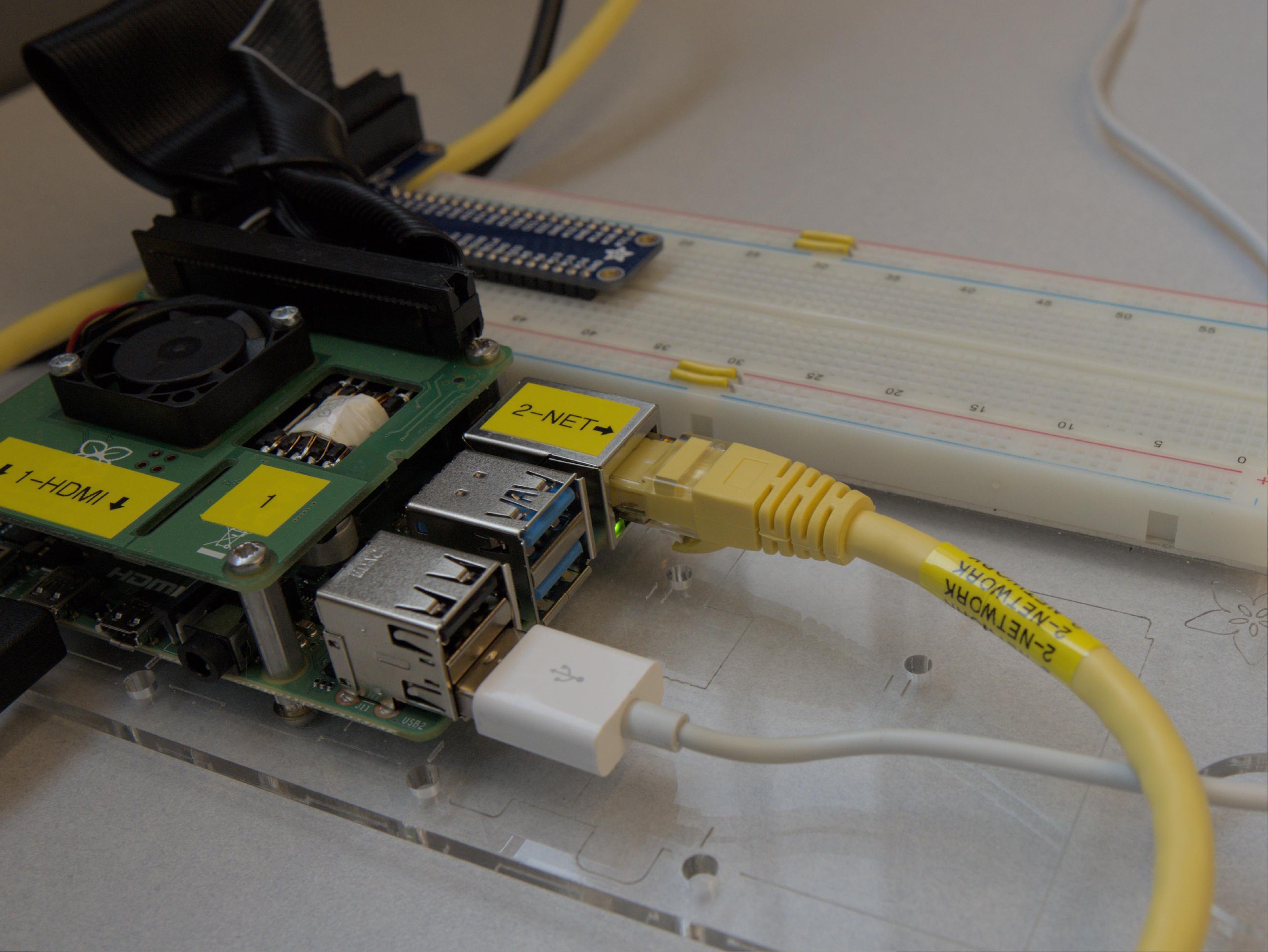 USB & network cable inserted USB & network cable inserted